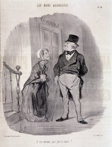 Den gode borgaren: "Han har blivit pro-prie-taire!" - av Honore Daumier, i "" Le Charivari"" du 1846-10-06 av Honoré Daumier