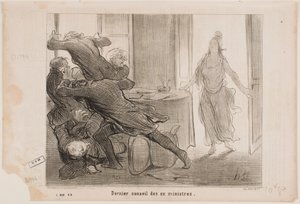 De före detta ministrarnas sista regeringssammanträde av Honoré Daumier