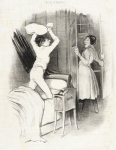 Théâtre du Vaudeville - Efter midnatt av Honoré Daumier