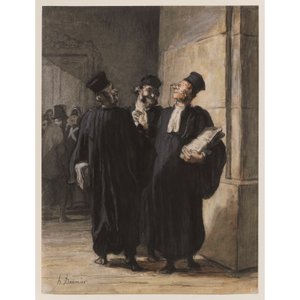 Tre samtalande advokater av Honoré Daumier