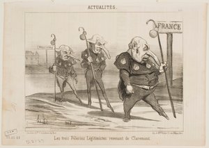 Tre legitimistiska pilgrimer på återväg från Claremont. av Honoré Daumier