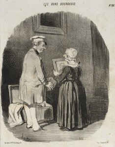 Titta, min fru, där är mitt porträtt hos daguerreotypisten... av Honoré Daumier