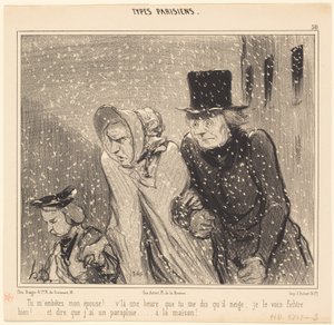Du stör mig, min fru!... här är en timme... av Honoré Daumier