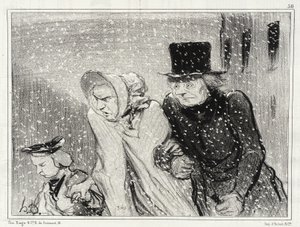 Du besvärar mig, min hustru!... Det har gått en timme... av Honoré Daumier