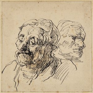 Två huvuden av Honoré Daumier