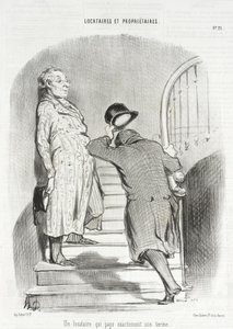 En hyresgäst som betalar sin hyra punktligt av Honoré Daumier
