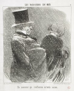 En herre som fattar eld... av Honoré Daumier
