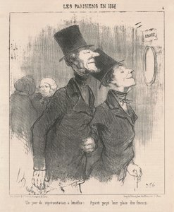 En dag med välgörenhetsföreställning av Honoré Daumier