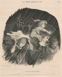 En kväll på nationaldagen av Honoré Daumier
