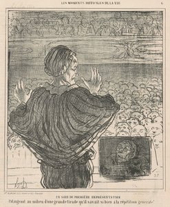 En första föreställningskväll av Honoré Daumier