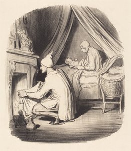 En orolig natt av Honoré Daumier
