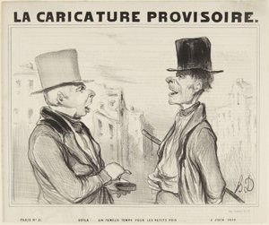 Se där! Ett strålande väder för de små ärterna..., nummer 3 ur serien Parisiska typer från La Caricature Provisoire av Honoré Daumier