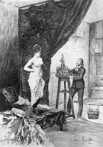 Illustration av Georges Cain (1856-1919) för kusin Bette, roman av Honore de Balzac (1799-1850) från samlingen med flera volymer med titeln Human Comedy, publicerad 1900, Paris av Honore de Balzac