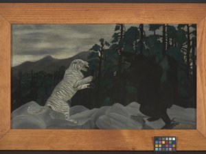 The Blue Tiger (olja på tyg)