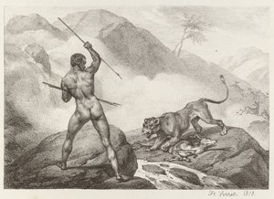 Afrikansk jägare av Emile Jean Horace Vernet