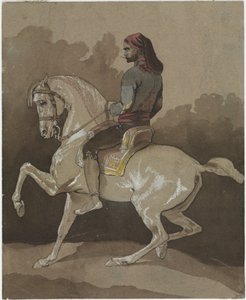 Arab till häst, ca 1800 (penna, bläck, akvarell  gouache)