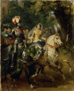 Cavalcade, ca 1842 av Emile Jean Horace Vernet