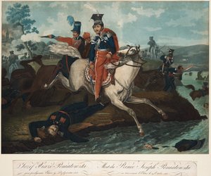 Prins Józef Poniatowskis död i slaget vid Leipzig, 1820 av Emile Jean Horace Vernet