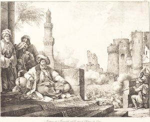 Massaker av Mameluke-rebellerna i Kairos slott av Emile Jean Horace Vernet