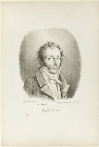 Porträtt av Carle Vernet av Emile Jean Horace Vernet