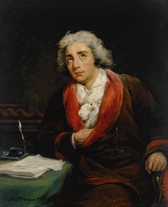 Porträtt av poeten André Chénier 1762-1794, 1825. av Emile Jean Horace Vernet