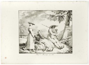 Auvergne scen 1845 av Emile Jean Horace Vernet
