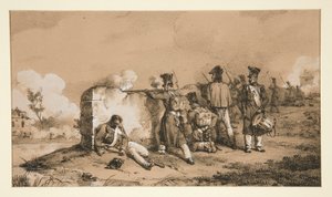 Soldater i skärmytslingar av Emile Jean Horace Vernet