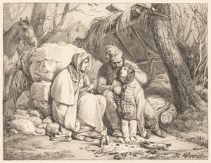 En soldats familj i läger av Horace Vernet