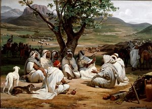 Parlamentarikern och Medjeles råd för arabiska hövdingar. Målning av Antoine Charles Horace Vernet (1758-1836) 1834. Dim. 98x52 cm. Chantilly, Museum of Conde av Emile Jean Horace Vernet