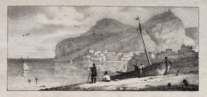 Utsikt över en hamn av Emile Jean Horace Vernet