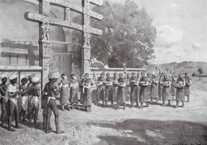 Utlänningar i Sanchi med offergåvor, BC 145 (lito)
