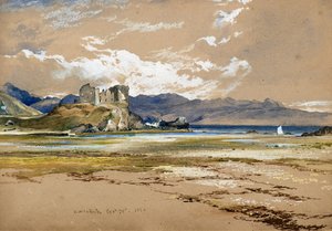 Knock Castle, Skye, ca 1834 (akvarell)