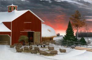 Ladugård på vintern av Horatio Shaw