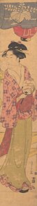 En tjej med ett fan, ca. 1780. av Hosoda Eishi