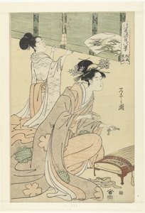 Kvällsregn och blåst i tallarna. Matsukaze yau (titel på objekt) Åtta svävande världsansikten i Genji-berättelsen. (serietitel) Ukiyo Genji hakkei (serietitel på objekt)