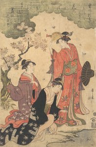Damer på picknick, ca. 1790. av Hosoda Eishi