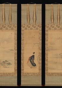 Snow, Moon och Cherry Blossoms Yoshiwara in Three Seasons, tidigt 1800-tal.