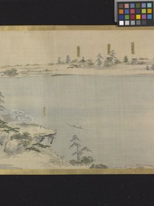 Three Gods Of Fortune On A Pleasure Outing (bläck och ljusa färger på papper) av Hosoda Eishi