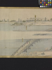 Three Gods Of Fortune On A Pleasure Outing (bläck och ljusa färger på papper) av Hosoda Eishi