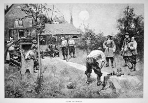 En omgång skålar i 1600-talets koloniala Amerika (litho)