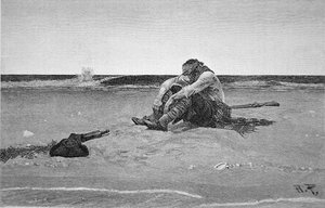 Pirat strandsatt på en öde ö