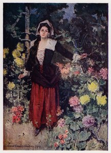 Illustration för Evangeline, A Tale of Arcadie, av Henry Wadsworth Longfellow (färg litho)