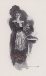 Illustration för Evangeline, A Tale of Arcadie, av Henry Wadsworth Longfellow (litho) av Howard Chandler (after) Christy