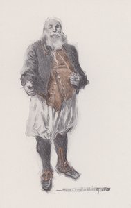 Illustration för Evangeline, A Tale of Arcadie, av Henry Wadsworth Longfellow (litho) av Howard Chandler (after) Christy