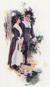 Henry Wadsworth LongfellowによるThe Courtship of Miles Standishのイラスト（カラーリソ）スウェーデン語