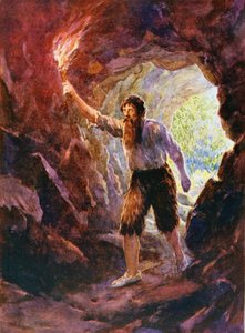 Crusoes äventyr i grottan, illustration till 