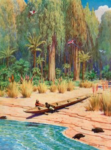 Illustration för Robinson Crusoe av Howard Davie