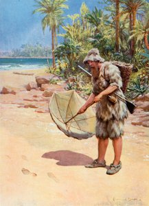 Illustration för Robinson Crusoe av Howard Davie