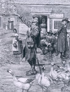 En Quaker Exhorter i New England, illustration från "The Second Generation of Englishmen in America" av Thomas Wentworth Higginson, pub. i Harper
