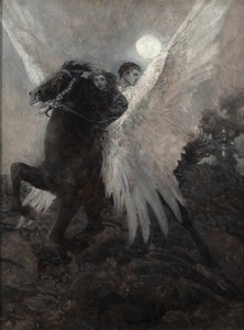 Fast Flew the Black Winged Horse, från "The Garden Behind the Moon" av Howard Pyle
